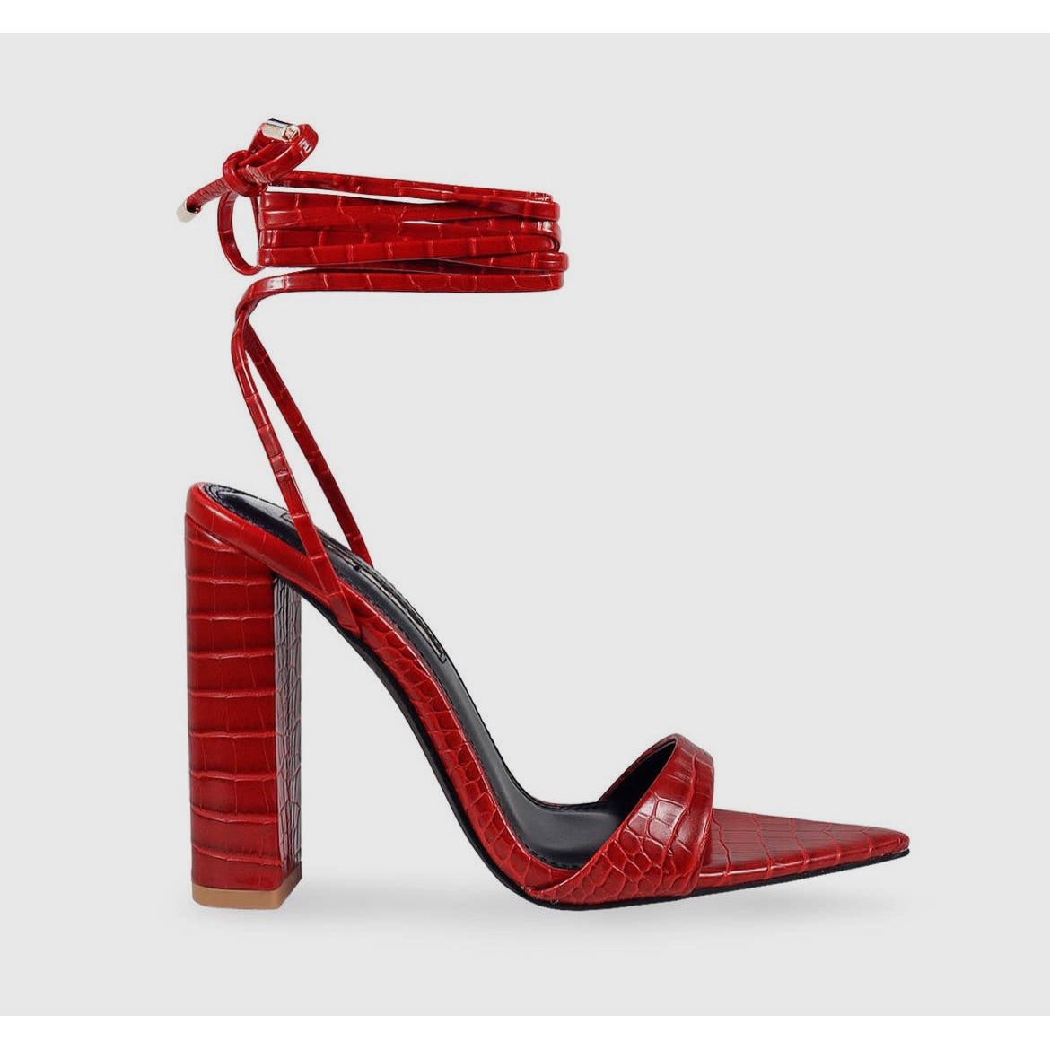 CROC LACE UP HEEL