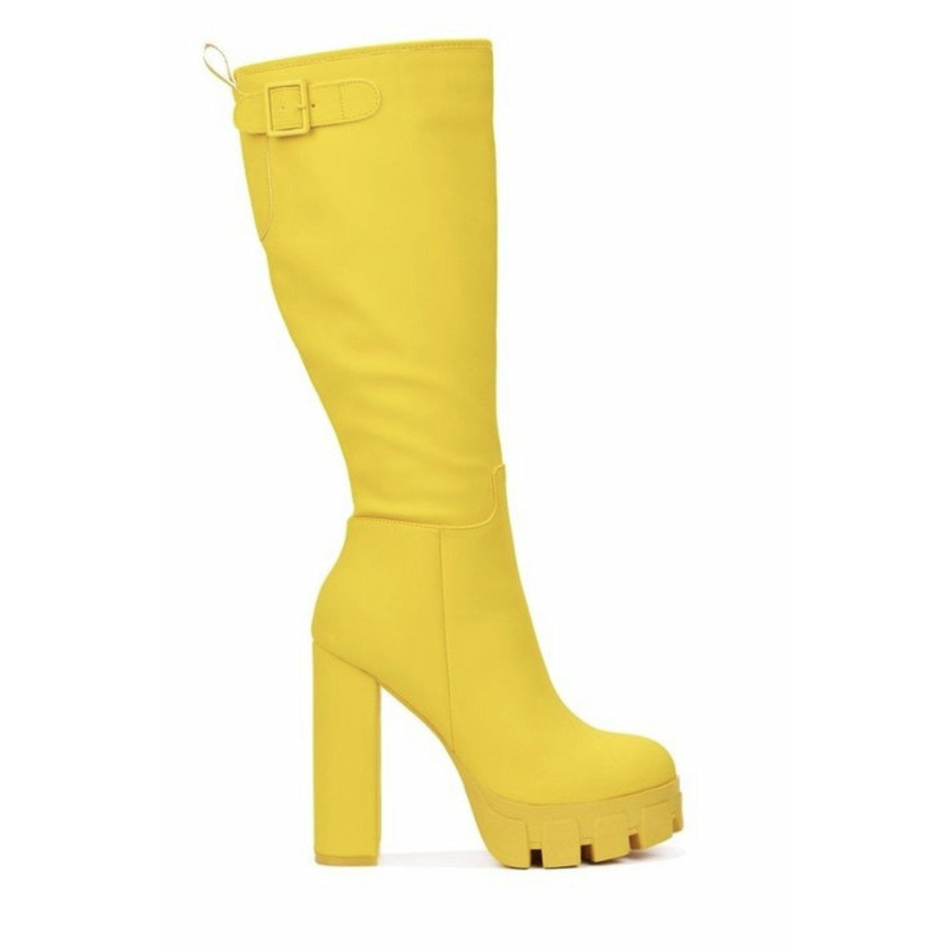 YELLOW KNEE HIGH BOOTS