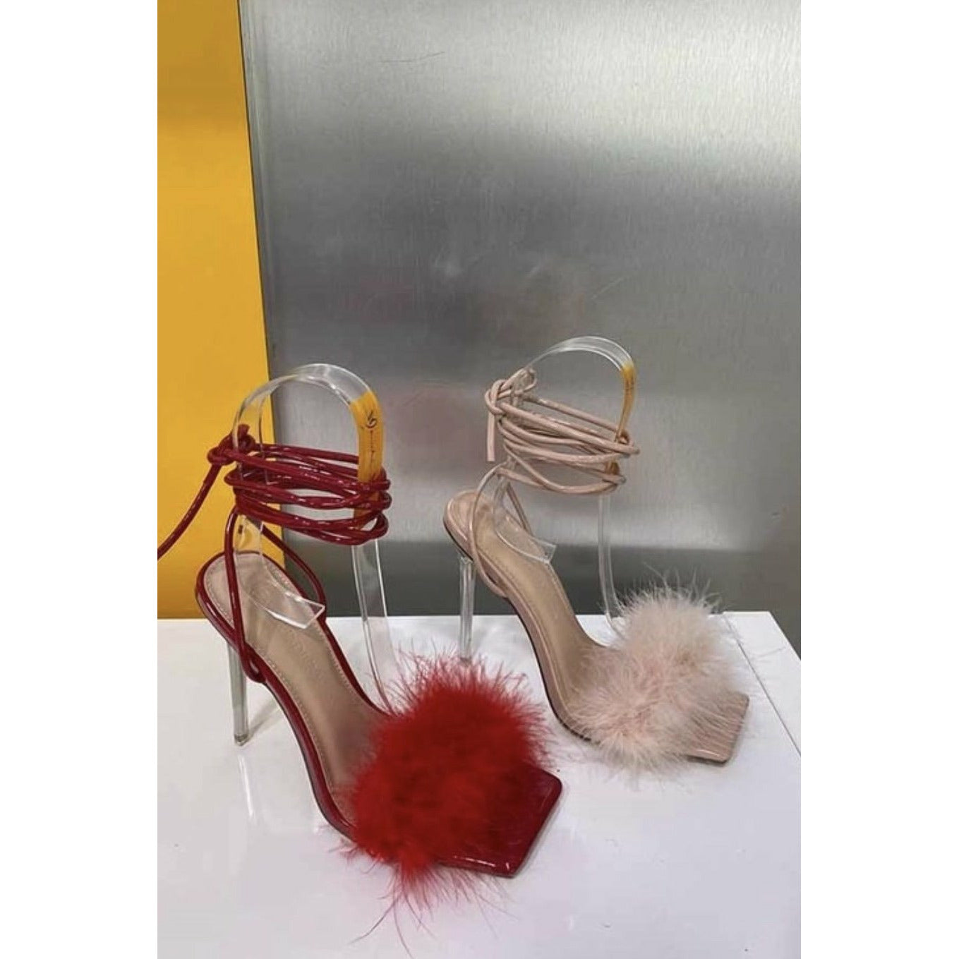 DAWN RED FUR STILETTO WAS $69.99 NOW $29.99