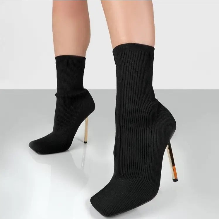 Knit Sock Mid-Calf Booties