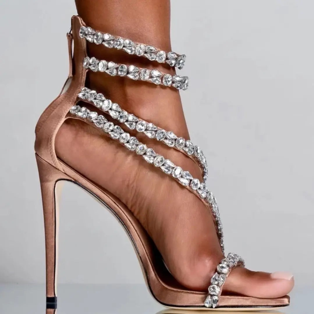 CRYSTALIZED STRAPPY HEELS