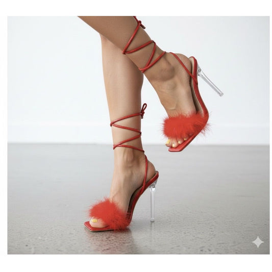 DAWN RED FUR STILETTO WAS $69.99 NOW $29.99